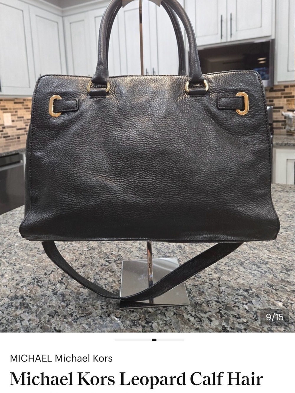Like NEW Michael Kors $498 Leopard Calf Hair Hamilton Satchel - STUNNING - Picture 4 of 5